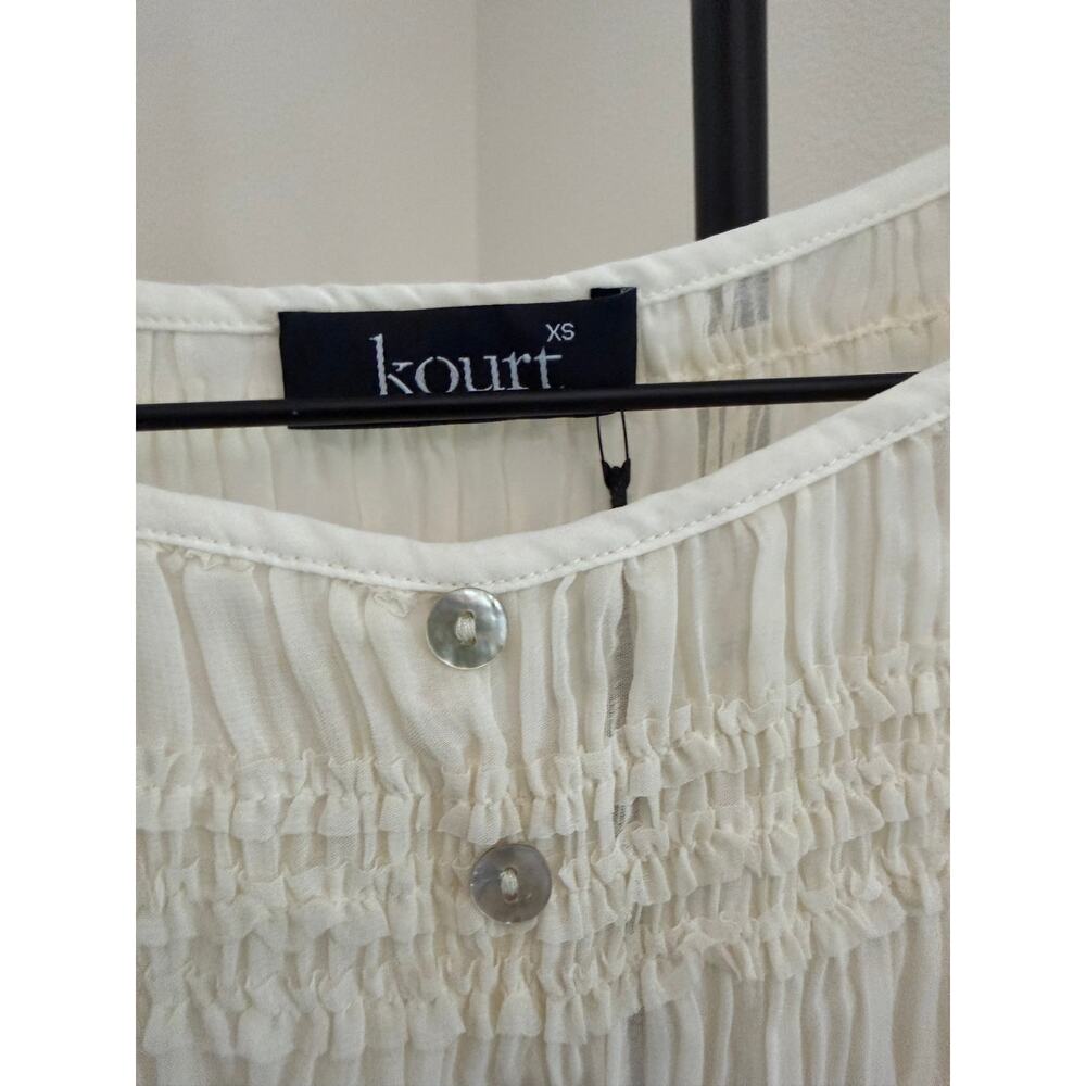 New Kourt Nyssa cream blouse size XS $122 - Picture 6 of 7